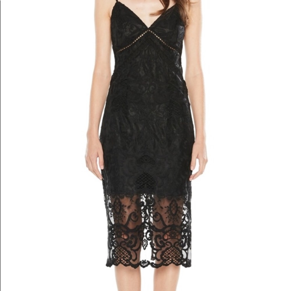 Bardot black midi dress